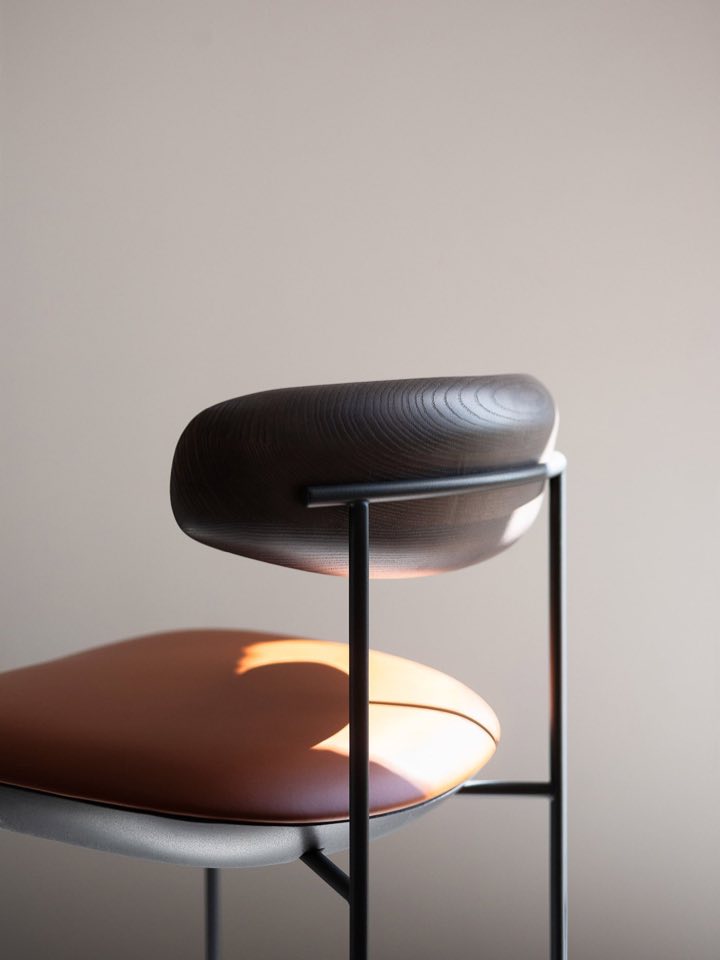 Detail of a designer chair by Potocco, one of the brands Kasa8 represents